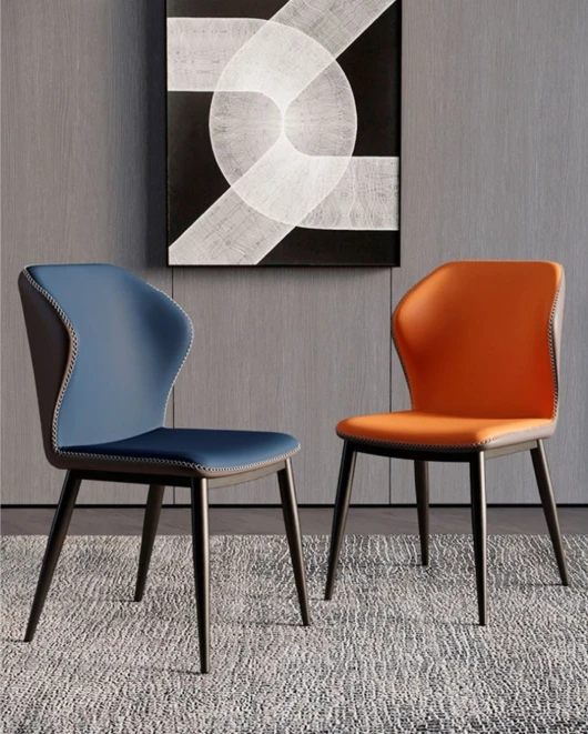 Italian Luxury Dining Chair Home Simple Modern Leisure Armchair Business Thickened Hotel Soft Home FurnitureBag Restaurant Chair image 5