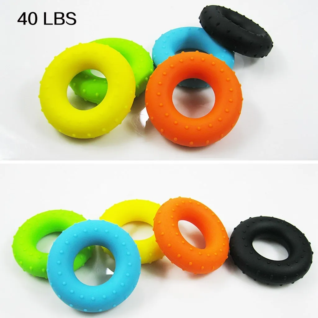 WOSWEIR 40LBS Silica Gel Hand Grip Ring Massage Gym Fitness Finger Heavy Exerciser Strength Muscle Recovery Gripper Trainer