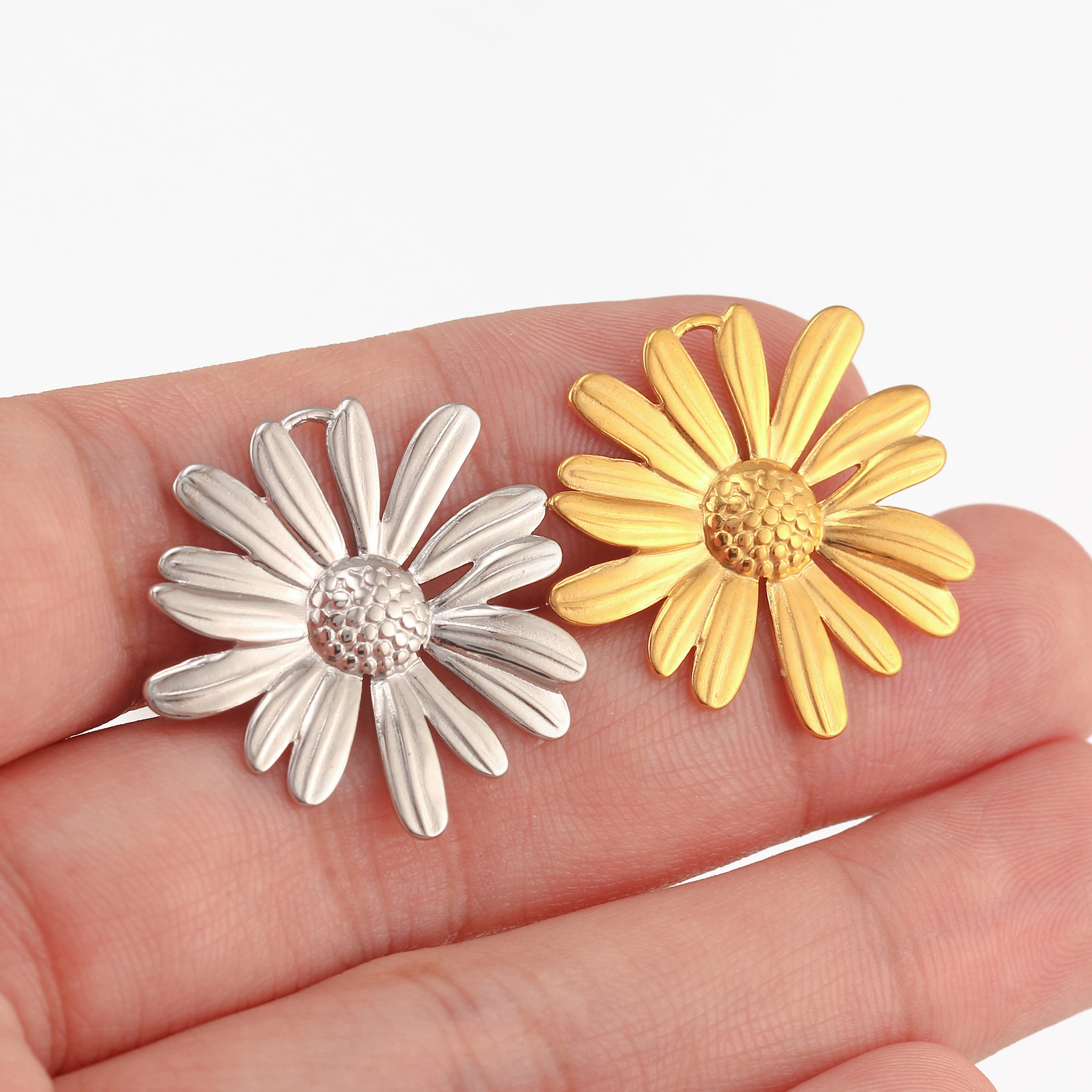 3 Stück Gesicht Sonne Mond/Sonnenblume/Schmetterling Charm für Schmuckherstellung Edelstahl Guss Charm DIY Armband Halskette Handwerk Zubehör – Detail 6
