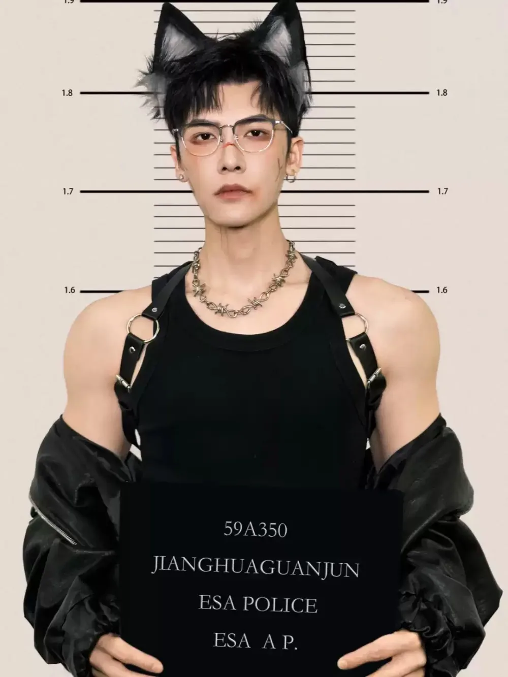 Peludo pele sintética orelhas de gato bandana e cauda de raposa conjunto couro pescoço chocker masculino feminino animal cosplay traje adereços anime acessórios