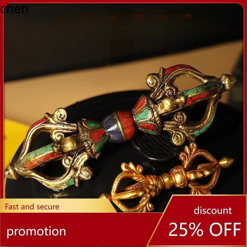 Cz five-stran dretro old large vajra demon subduing vajra copper handmade ornaments
