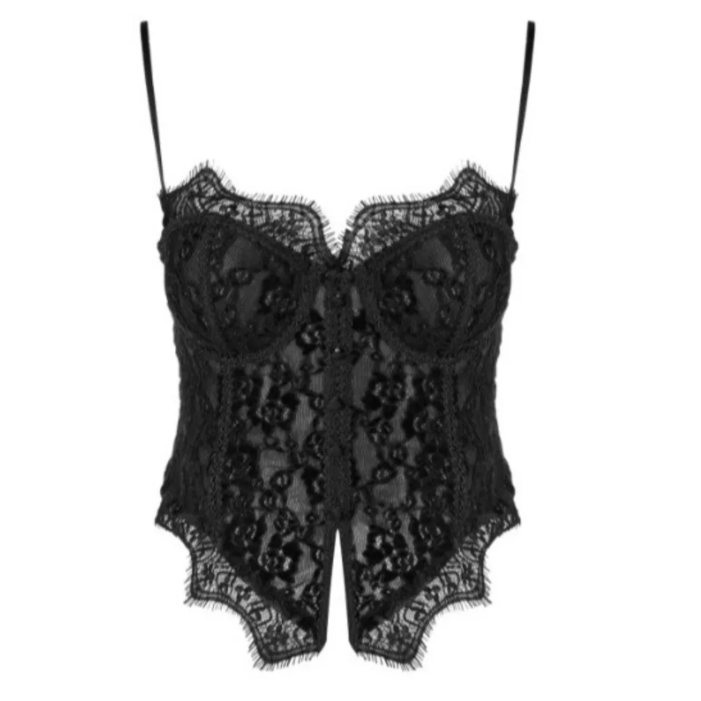 

Fashion Transparent Lace Camisole Sleeveless Slim fit Crop Tops Fishbone Suspender Vest Spring Summer