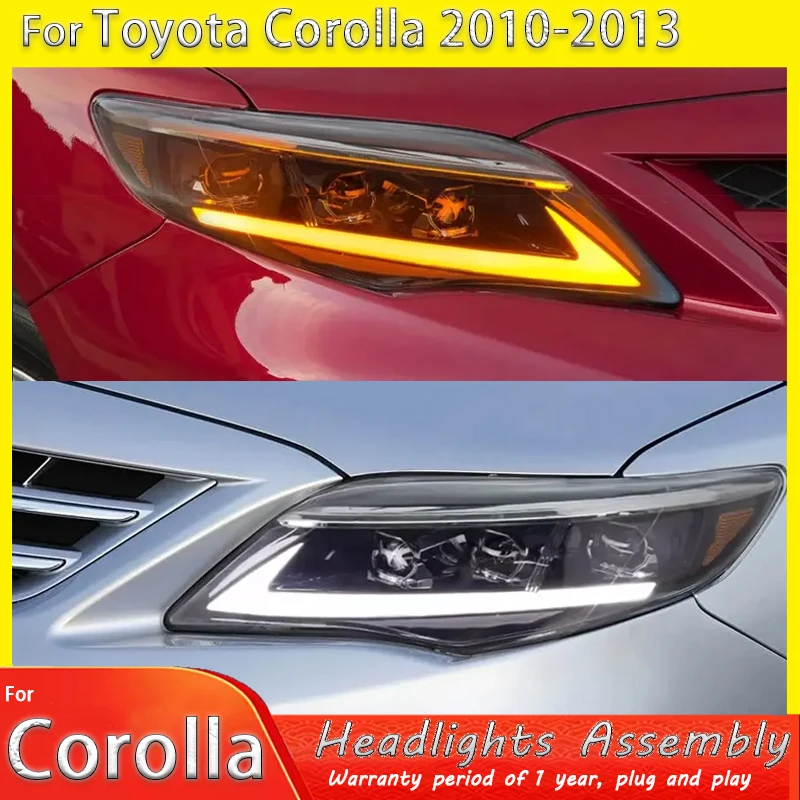 

For 2010-2013 Toyota Corolla (US Version) Retrofit Headlight Assembly with LED Daytime Running Lights and Projector Headlights