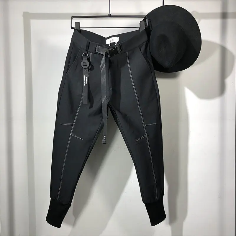 Avant-Garde Hip-Hop Fashionable Designer Loose Cargo Sports Jogger Pants Street Style Stitching Stretch Sweatpants Men