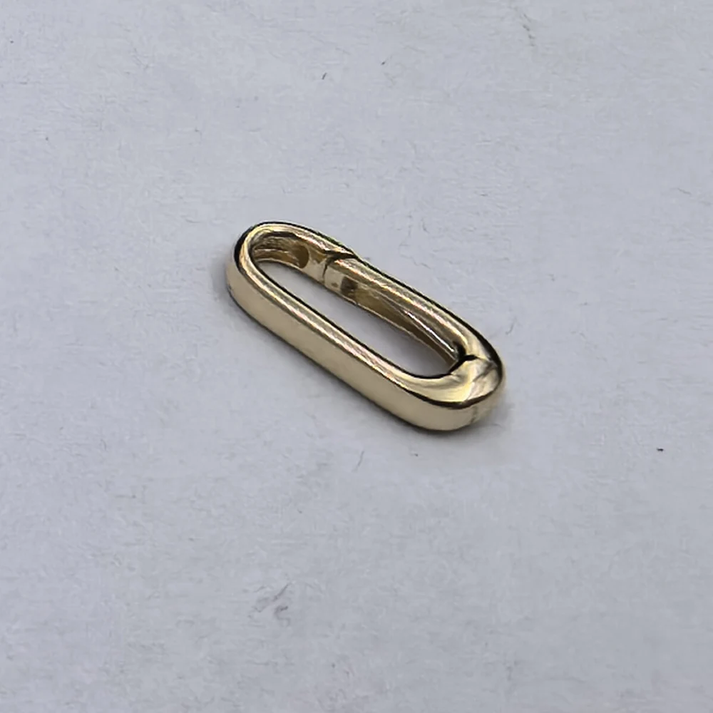 18K Solid Gold Spring Oval Clasp 0.3g Real Gold Jump Connector Ring For Necklace Bracelet DIY Jewelry Making Findings
