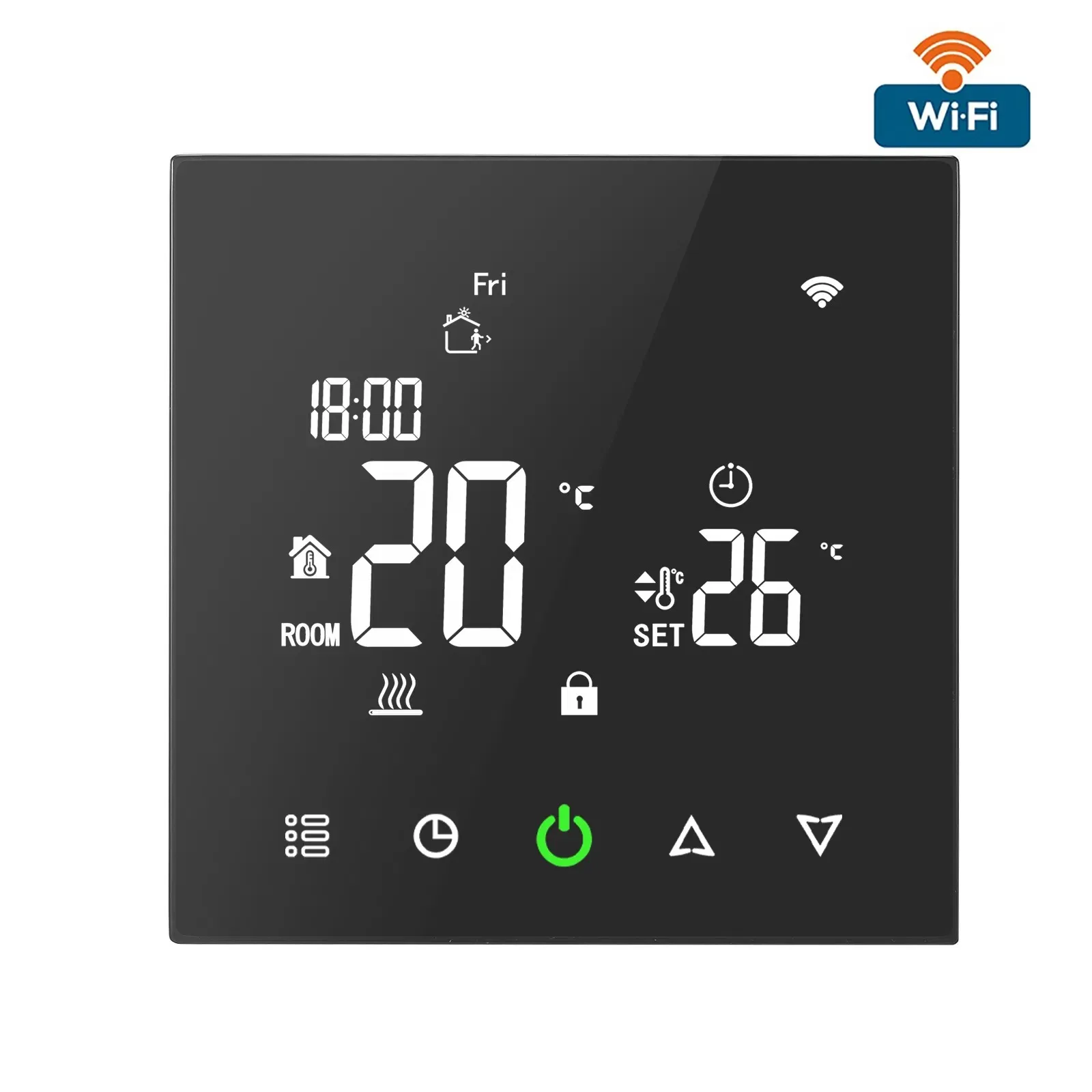 디지털 스마트 프로그래머블 와이파이 바닥 난방 시스템 제어 LCD 화면 와이파이 실내 온도 조절기