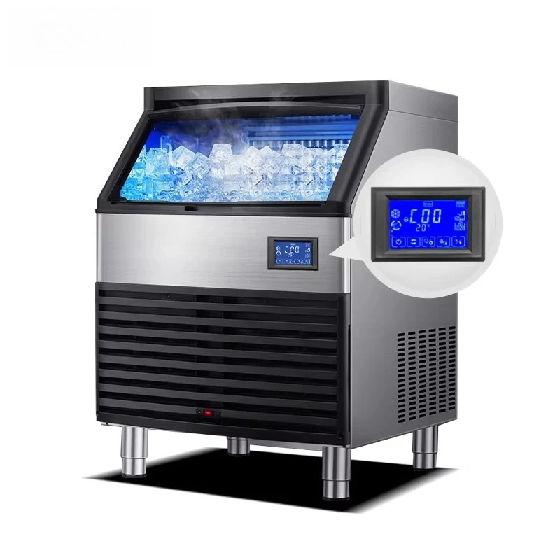 100kg/24H Commercial Ice Makers Air Cooling Cube Ice Making Machine with NANO Blue Light