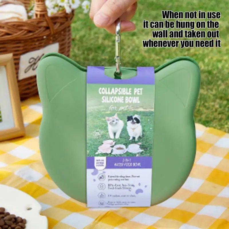 Cuenco portátil para perros, cuenco plegable de silicona para alimentación lenta, dispensador multifuncional para gatos de calidad alimentaria para desplazamientos en la ciudad y senderismo