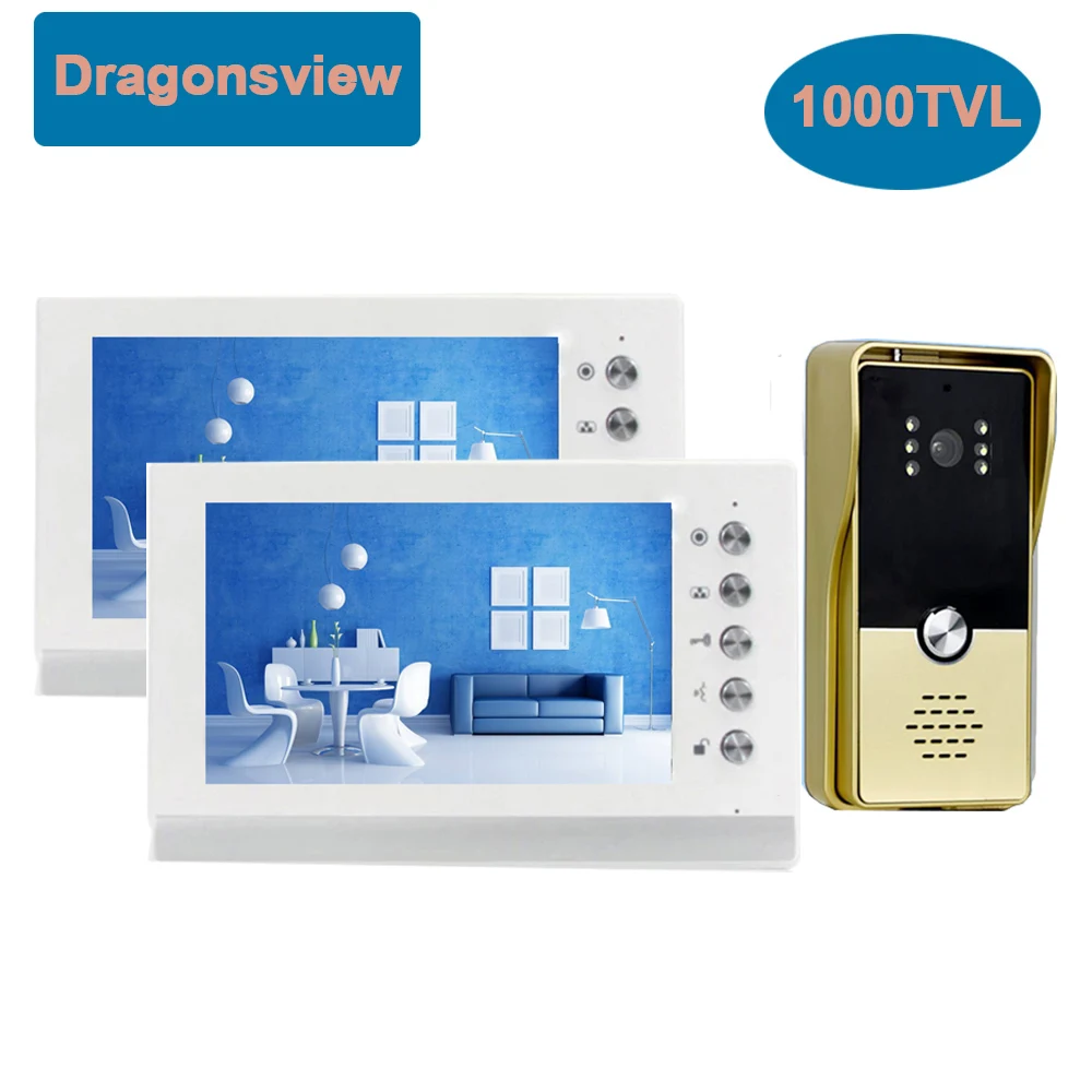 Dragonsview 7 Inch Wired Video Door Phone Intercom System for Home with Doorbell Camera Monitoring Gate Unlock