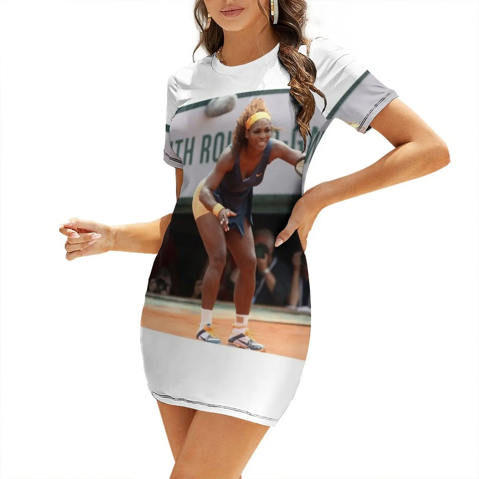 

Serena Williams Short-Sleeved Dress Long dress woman Woman's evening dress summer outfits for women 2025