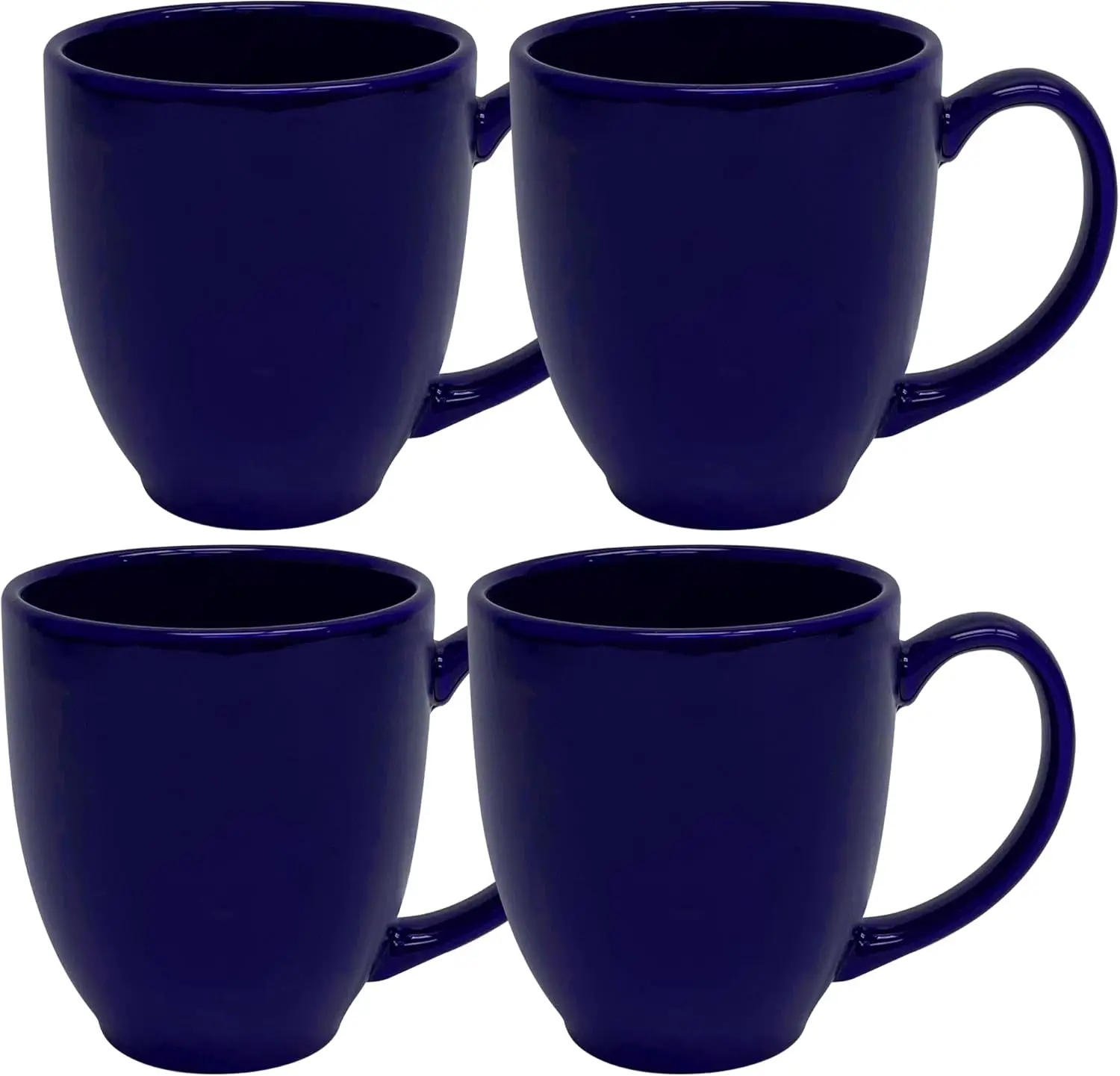 

14oz Cobalt Blue Ceramic Mugs Set of 4, Large Handles for Coffee Tea, Dishwasher Microwave Safe