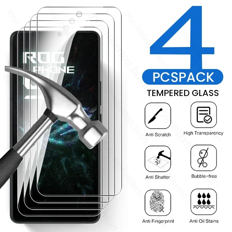 For Asus ROG Phone 9 Pro 5G Glass 4Pcs Protect Glass On ROGPhone9 ROGPhone9Pro ROG Phone9 Phone9Pro 5G Clear 9H Screen Protector