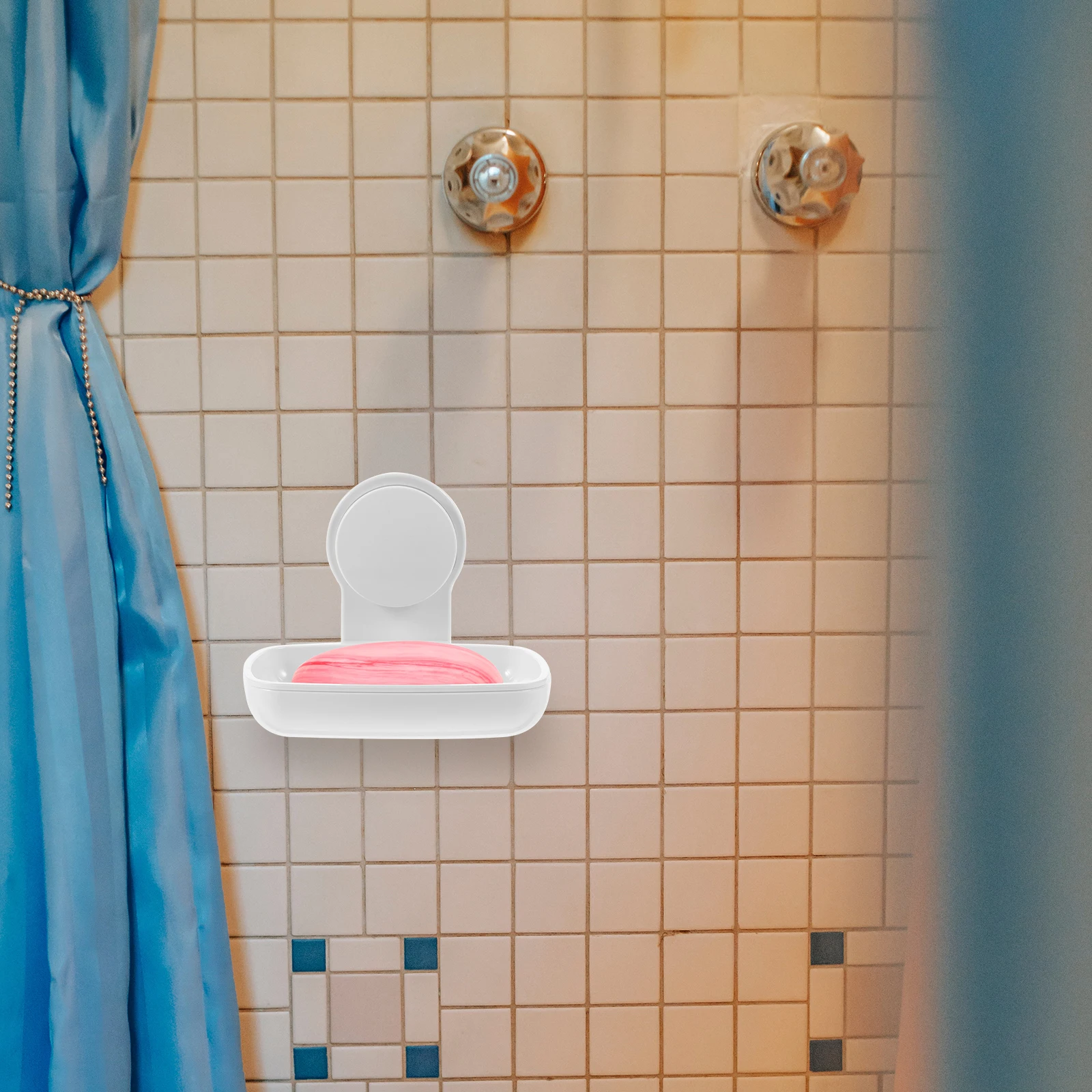 

Wall Mounted Dish Self-Adhesive Holder Non-Punch Box For Bathroom Kitchen Storage Tray Household Soap Container Plastic