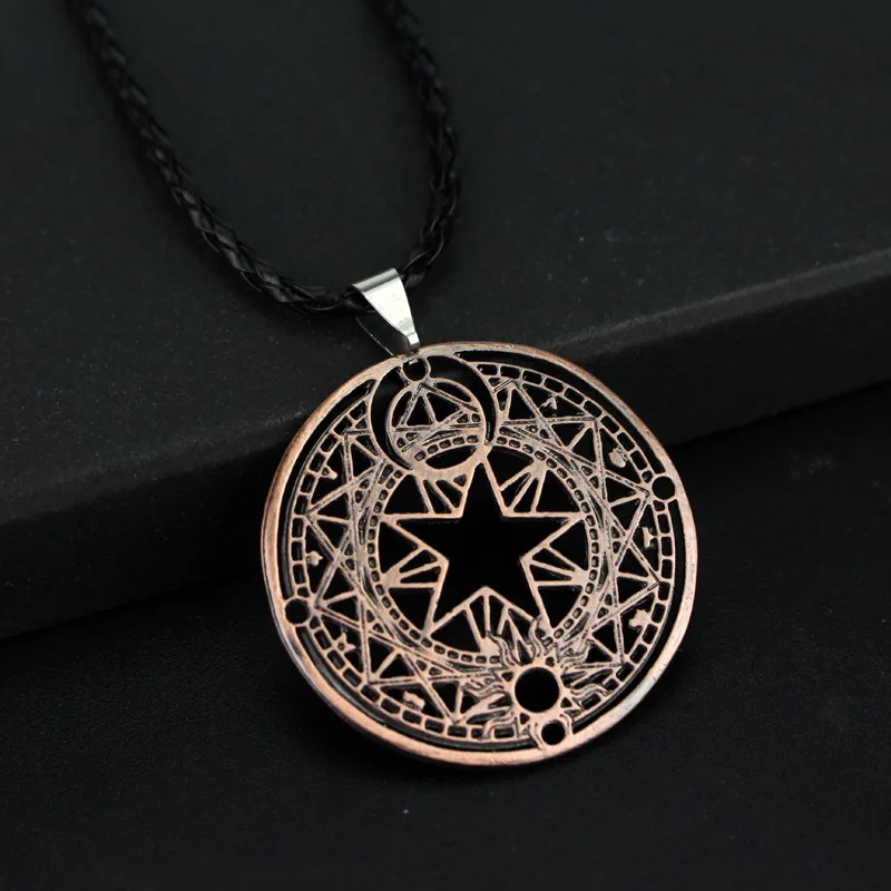 Hot Anime Animation Derivatives Necklace KINOMOTO SAKURA CERBERUS Magic Circle Pendant Cosplay Costumes DIY Props Gift Friend