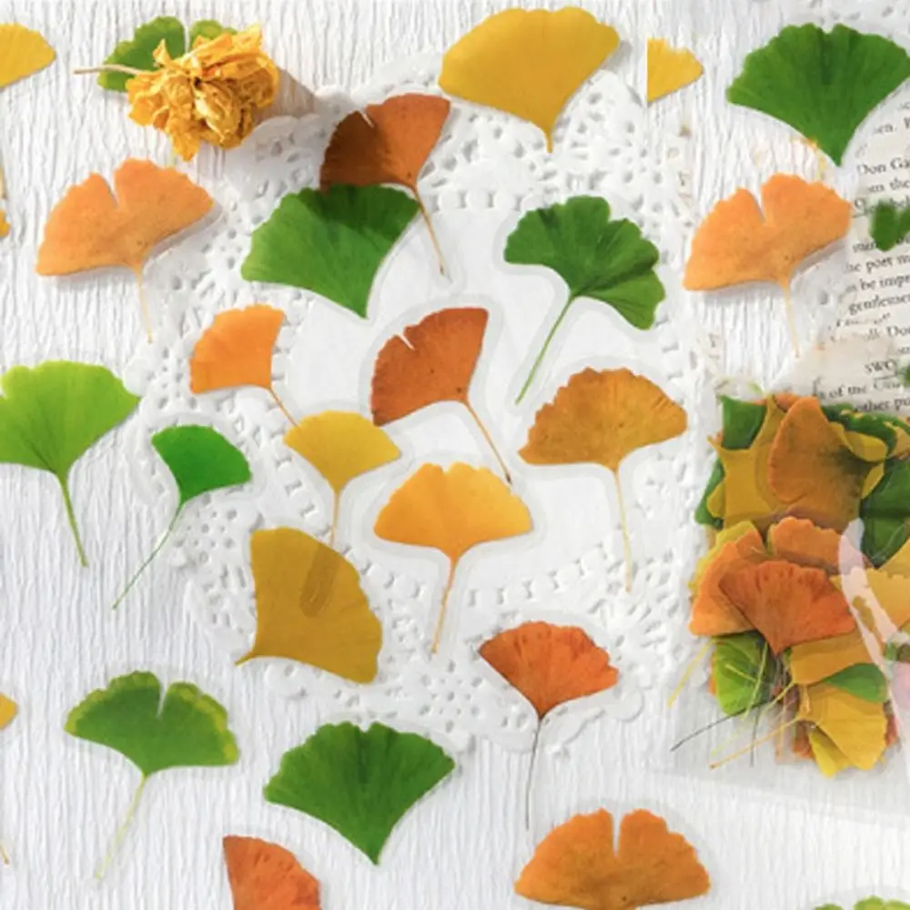 

40PCS Fallen Leaves Maple Leaves Leaf Stickers Nature PET Scrapbook Stickers Plant INS Style Diary Stickers Album Journal