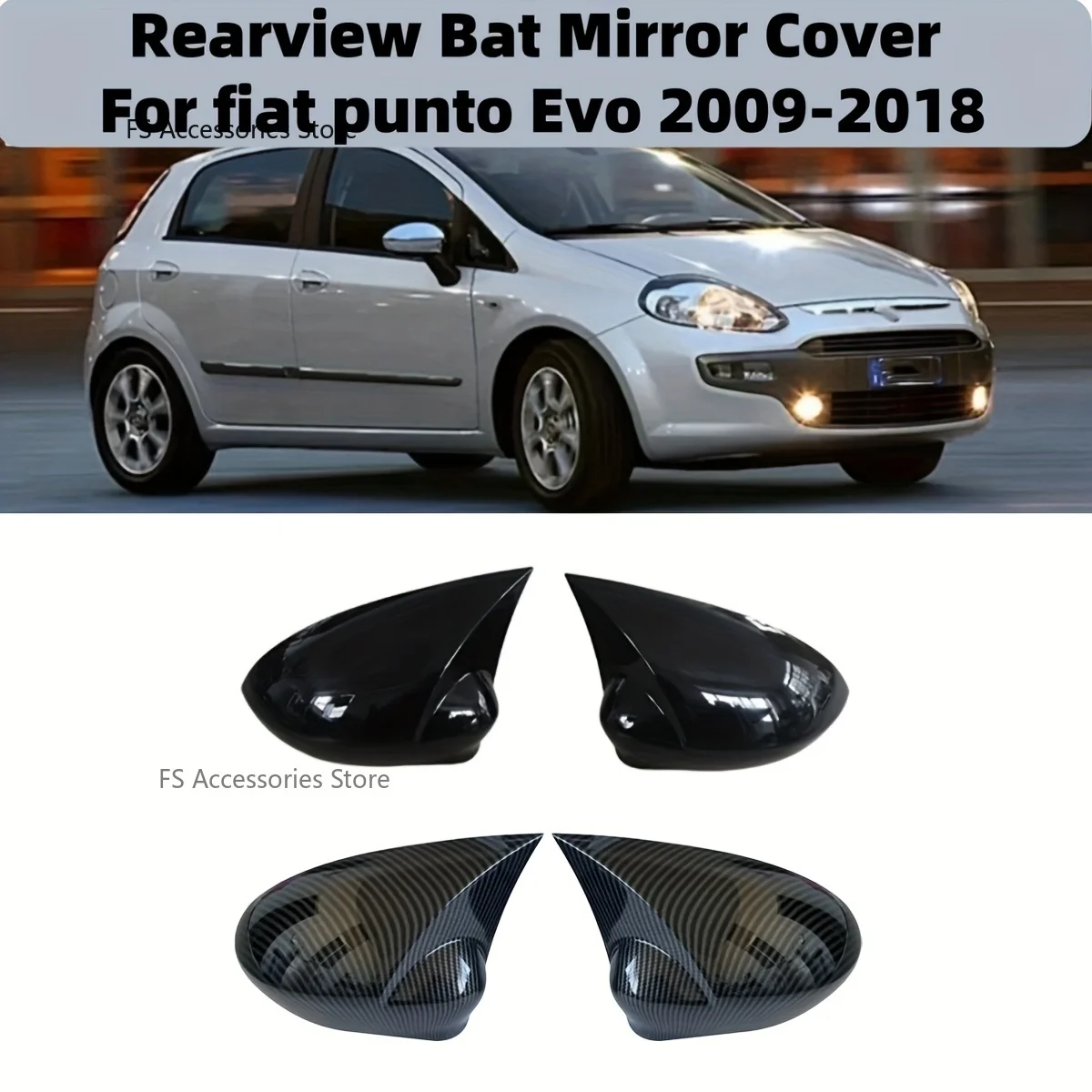 

Для Fiat 500 500C для Grande для Punto, пара автомобильных боковых зеркал, крышки зеркала заднего вида, чехол, накладка на корпус, дополнительная накладка