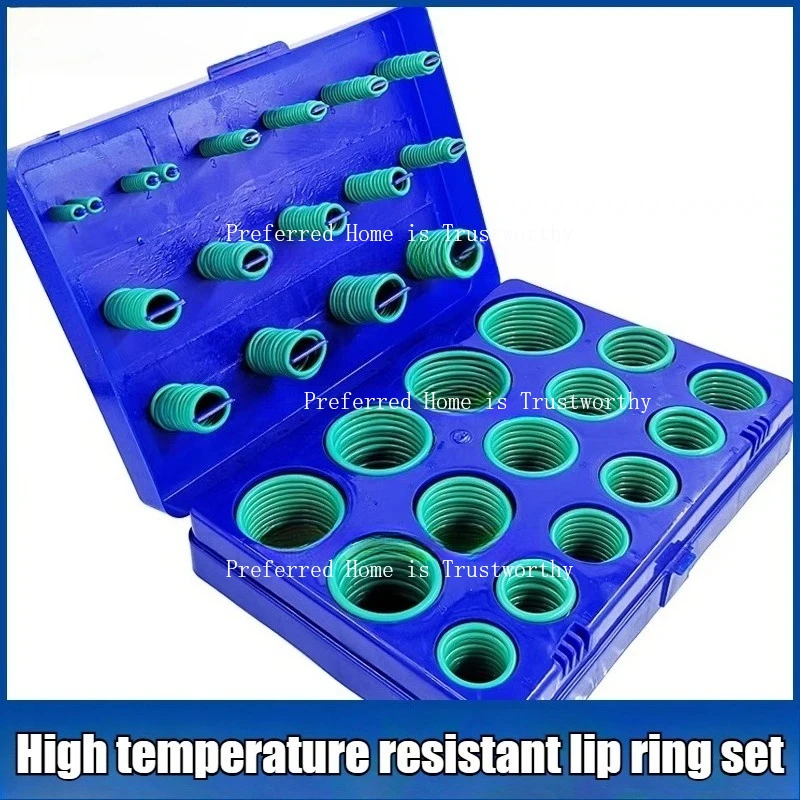 

Fluorine rubber Ring Green FKM O Rings Kit O-Ring Seal Rubber Washer Gasket O-Ring Set Assortment Kit Box