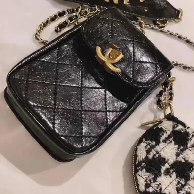 Bolso Vertical cuadrado con hebilla pequeña, correa de hombro de cadena fina individual, bandolera para mujer, bolso portátil de hilo de coser