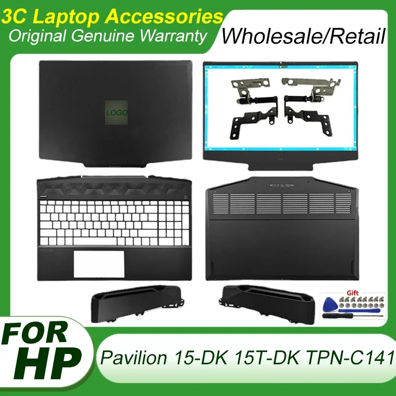 

New For HP Pavilion 15-DK 15T-DK TPN-C141 Laptop LCD Back Cover Front Bezel Hinges Palmrest Upper Case Bottom Cover L56914-001