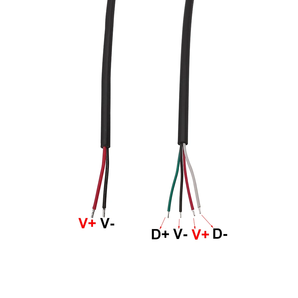 USB Type C Male Female Plug Power Supply Charger Connector 2 Pin 4 Pin USB-C DIY Repair Cable Welding Type Wire 0.3M 1M 2M