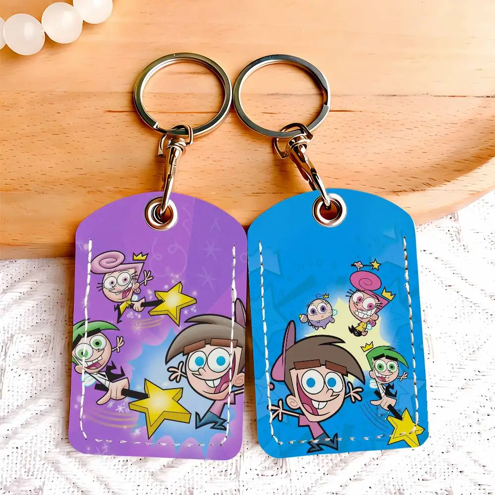 Cartoon The Fairly Card Holder Keychain Key Ring Door Lock Access Protective Case For Security Gift