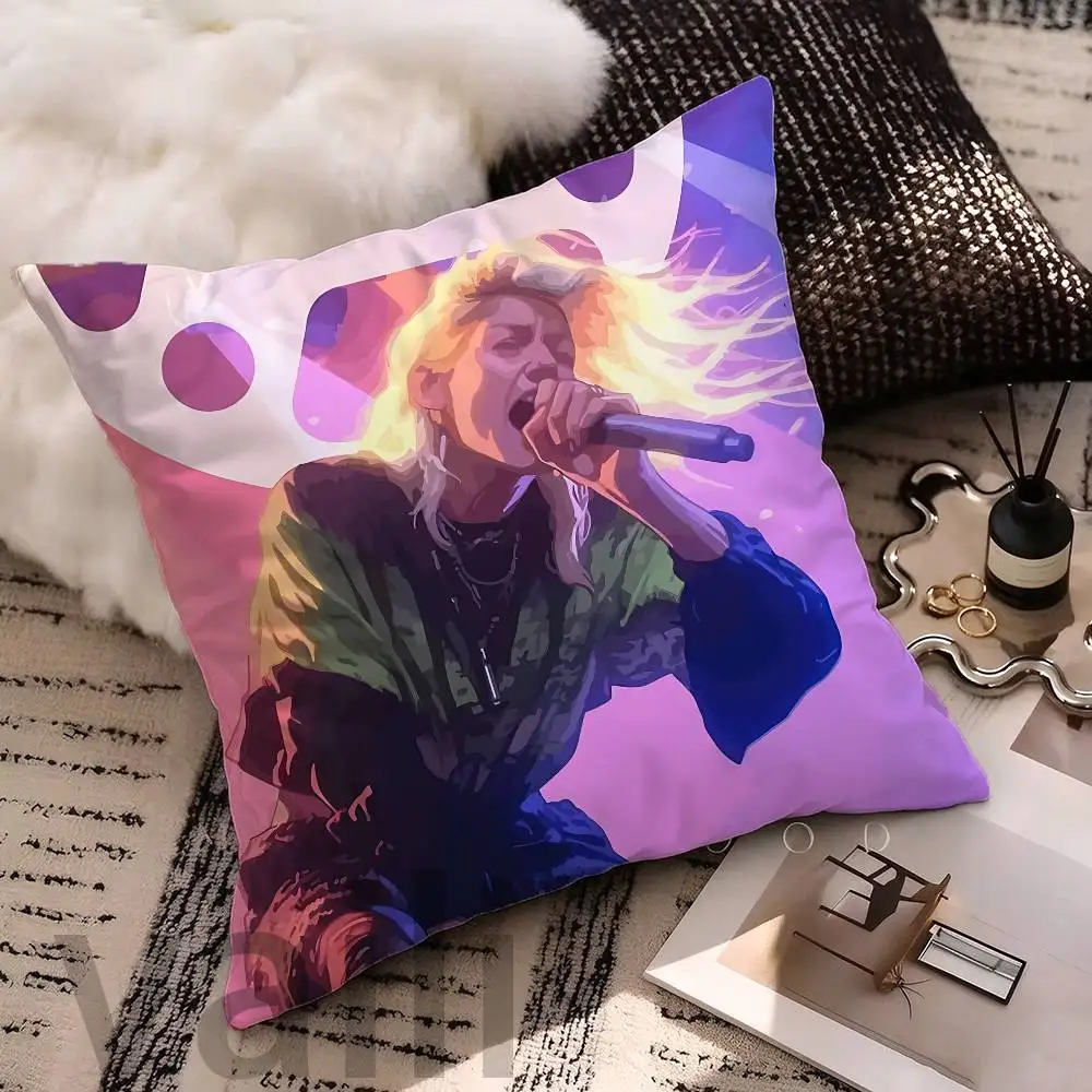 Rock E-Emily A-Armstrong Printed Pillow Cover Cushion Case Simple Sofa Pillow Case No Pillow Core