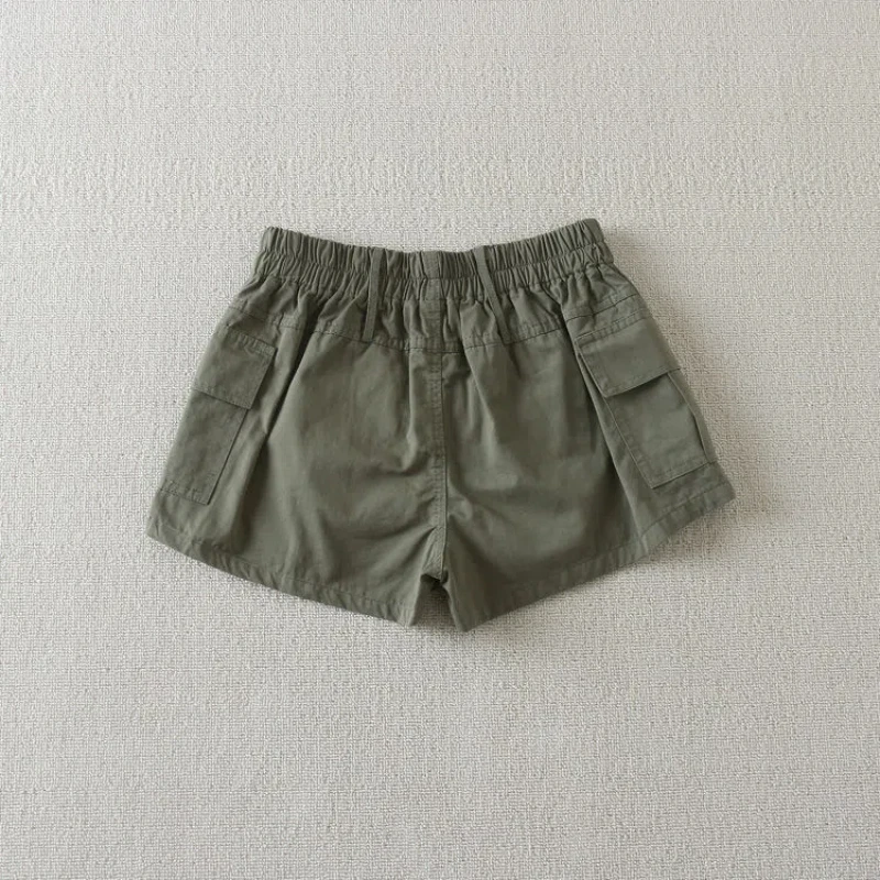 Summer Elastic Waist All-match Loose Street Casual Hot Shorts Solid Simplicity Fashion A-line Shorts Trend Vintage Women Clothes