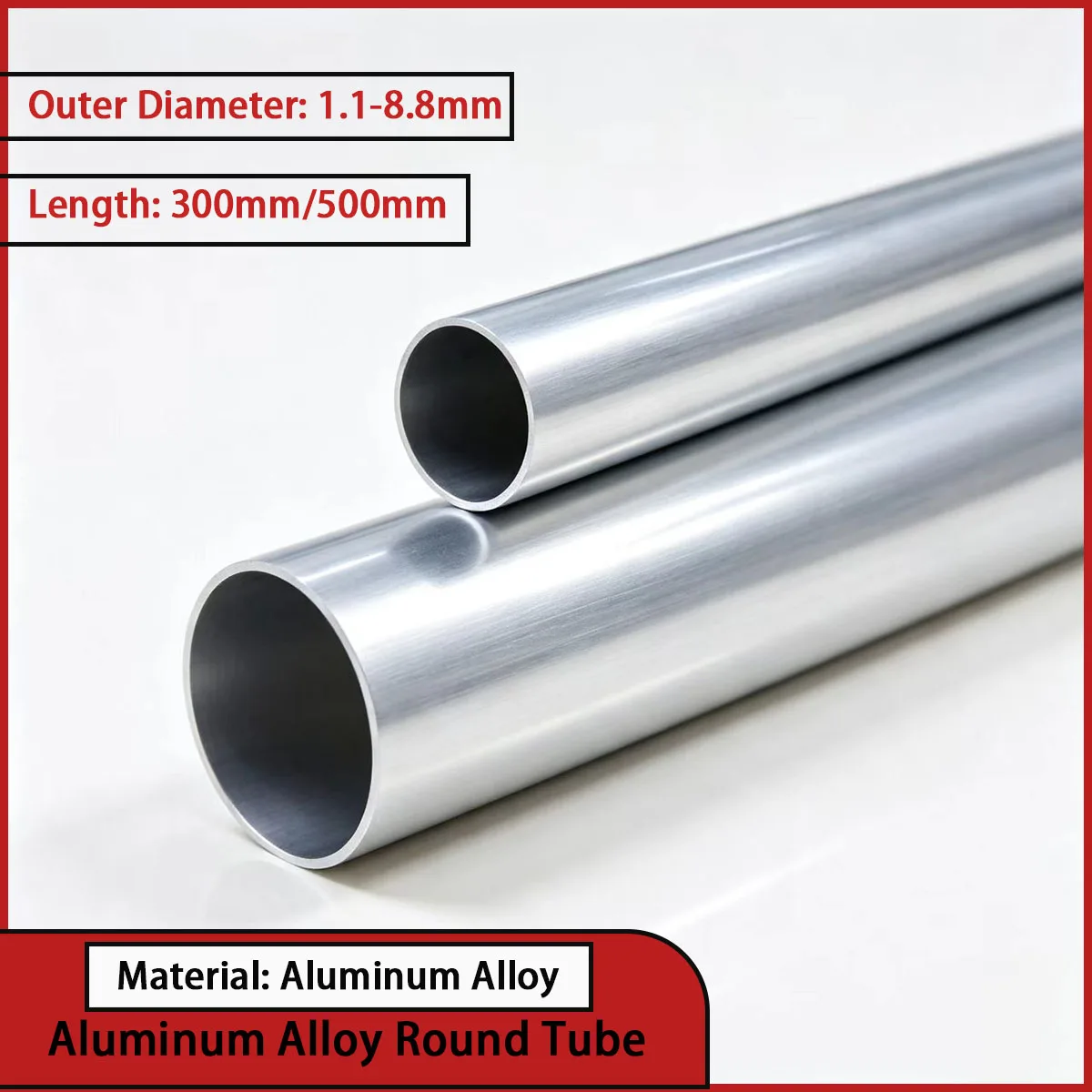 Aluminum alloy round tube with an outer diameter of 1.1-8.8mm is used for mechanical parts, automation equipment, etc