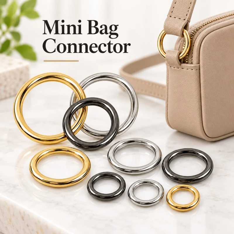 10/20Pcs 2mm 10/15/20mm Metal O Ring Mini Crossbody Charm Connector Phone Bag Pendant Loop Small Handbag Link DIY Craft Hardware