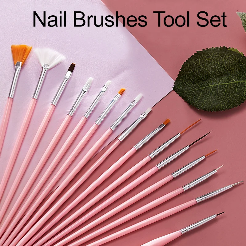 Ensemble professionnel de revêtements pour Nail Art, 3/30 pièces, pinceaux pour poudre acrylique, manucure, vernis Gel UV, dessin, peinture, Kit d'outils pour ongles