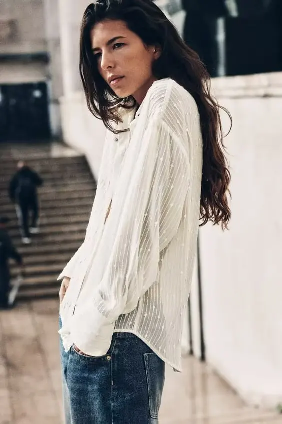 

Casual Glitter irt Women's Faion 2023 Autumn New Sle Versatile Loose Fit Long Sve Pure Color irt Ele Lady's Top