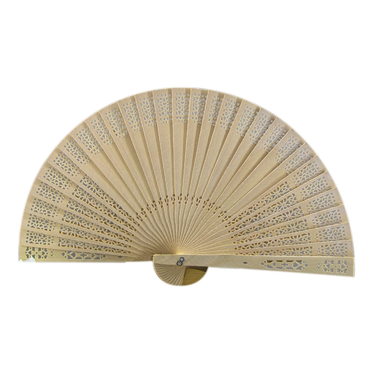 Fashion Wedding Hand Fragrant Party Carved Folding Fan Chinese Wooden Vintage Hollow Antiquity D