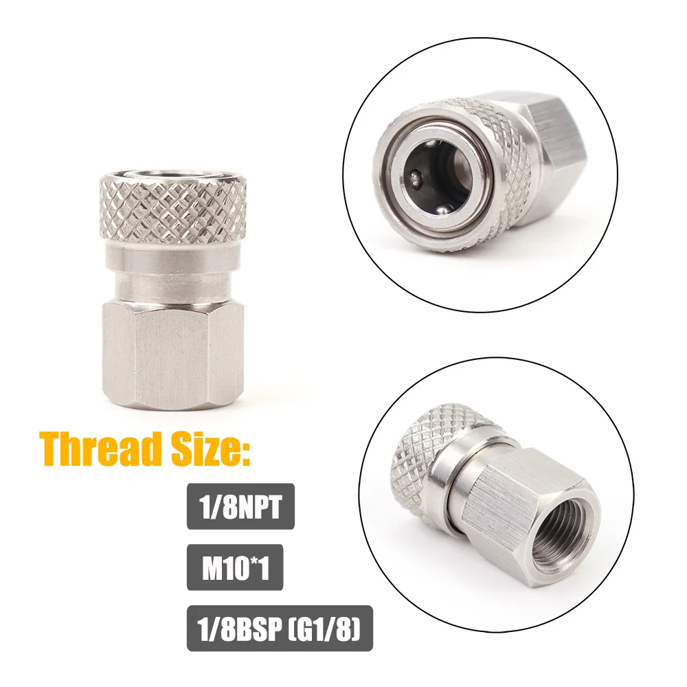 Hogedruk 8Mm Foster Snel Loskoppelen Mannelijke Vrouwelijke Adapter Vul Tepelblinde Plug Draad 1/8npt & 1/8bsp & M 10*1