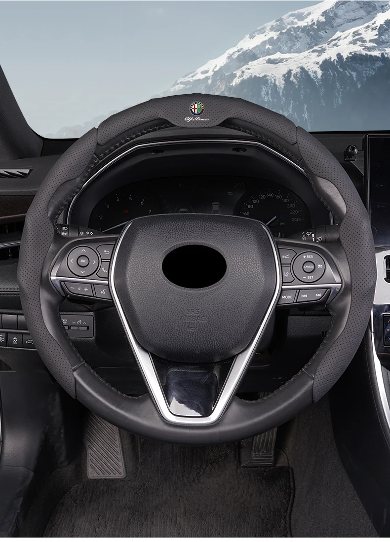 Nappa-Leder Dreistufiger Lenkrad-Antirutschschutz für Alfa Romeo 156 159 147 4C 8C 166 Giulia Giulietta GT 500 – Detail 16