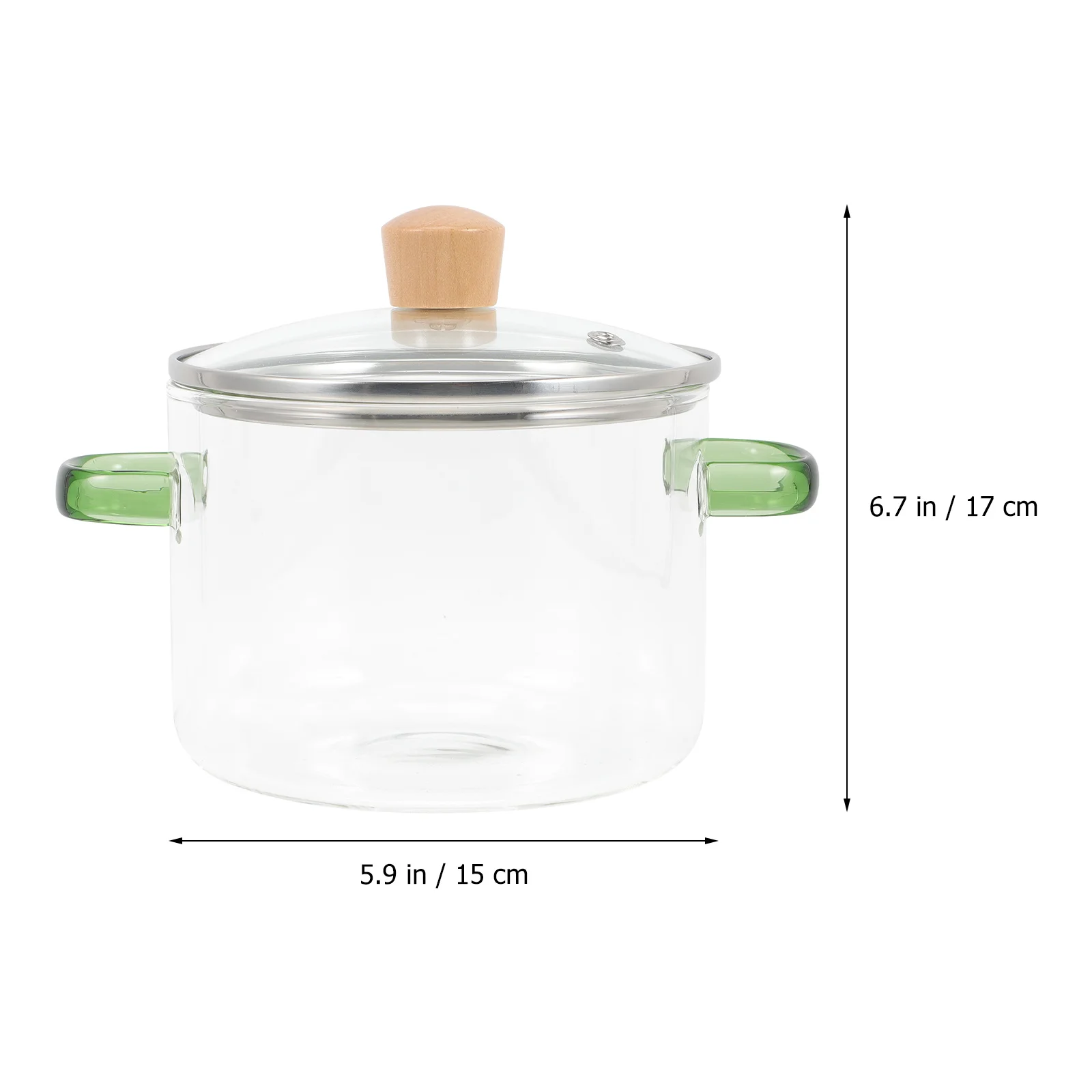 

Clear Glass Stockpot 6.5L Double Handle Soup Pot Smooth Edge Stew Cooking Pot For Vegetables Noodles Chicken Mushroom