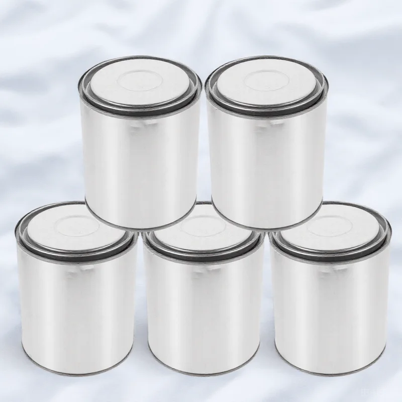 

5pcs Empty Paint Buckets Asphalt Sampling Empty Cans Sealed Metal Pitch Storage Containers Thickened Durable Round Oil Paint