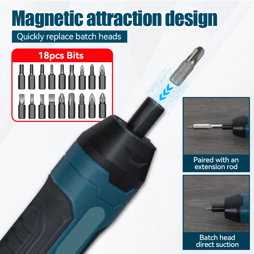 

1300mah Electric Screwdriver Set USB Rechargeable Adjustment Power Dril Multi-function Disassembly Torque Repair Tools Kit