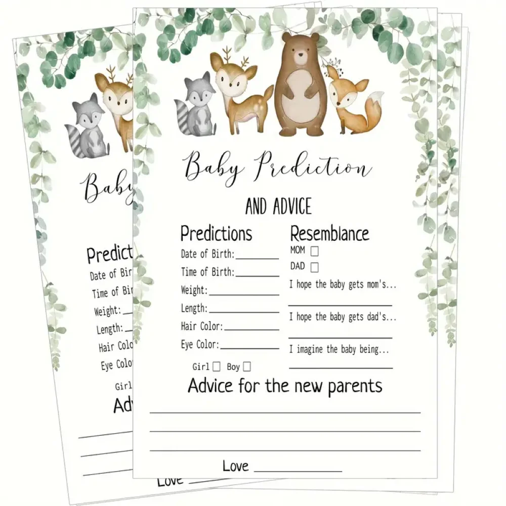 20pcs Baby Predictions And Advice - Baby Shower Game, New Mom & Dad Card Or Mommy & Daddy To Be, Girl Or Boy New Parent Message