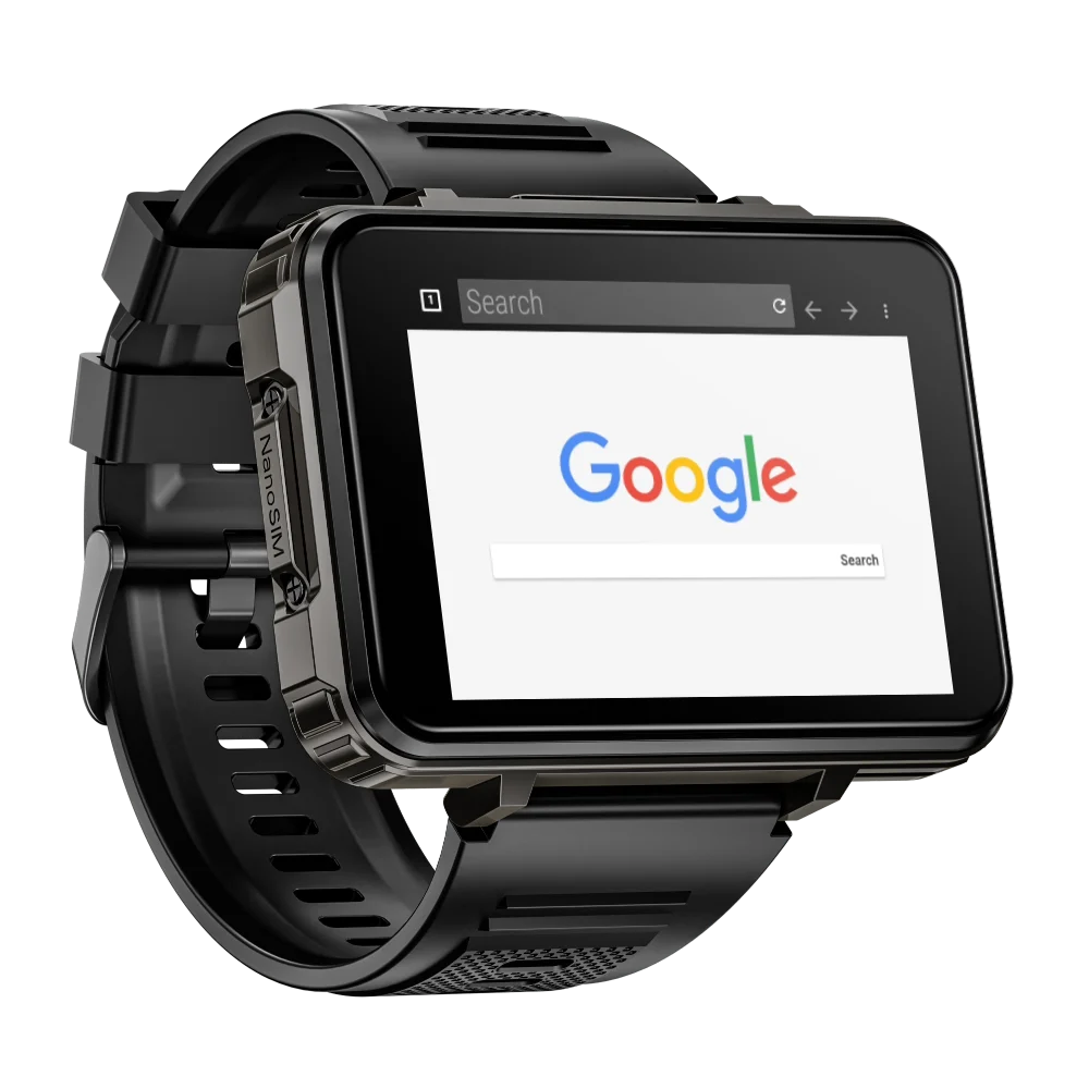 LOKMAT APPLLP 5 MAX  Android Watch Phone Square Big Screen Wifi 4G Calls Smartwatches Dual Camera with Flashlight Gaming Watch