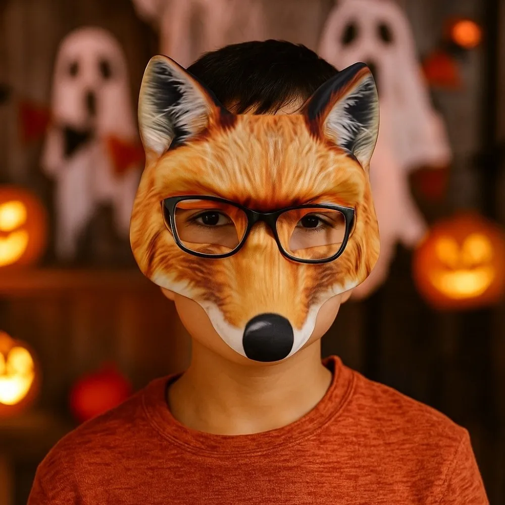 Wolf Halloween Werewolf Mask Party Props Husky Tiger EVA Mask Elastic Strapy Cosplay Animal Half Face Mask Costume Props