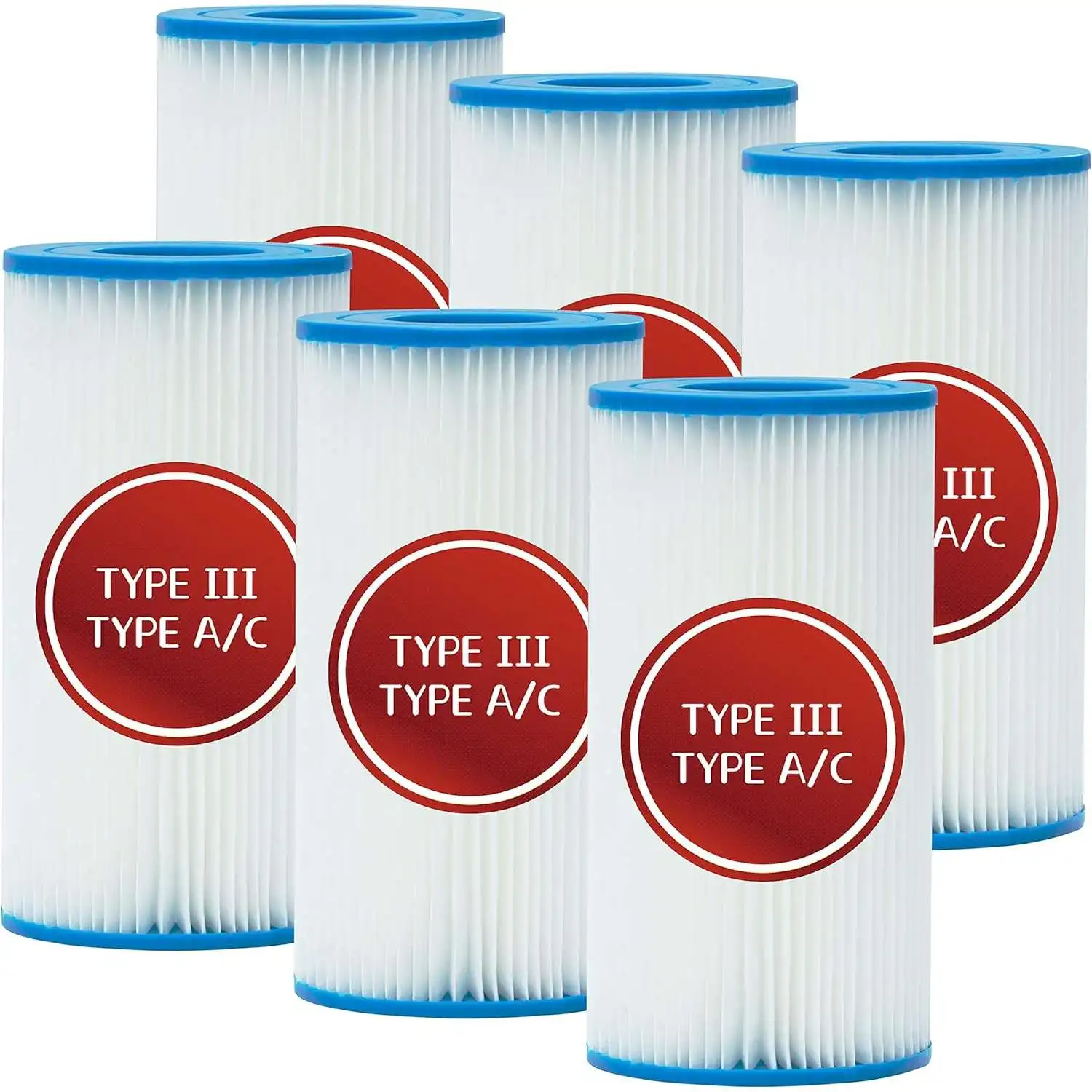 

Filter Cartridges for Bestway Flowclear III, Pool Filter Cartridges for Intex Type A/Intex Type C, 29000E/59900E, Filter 58012