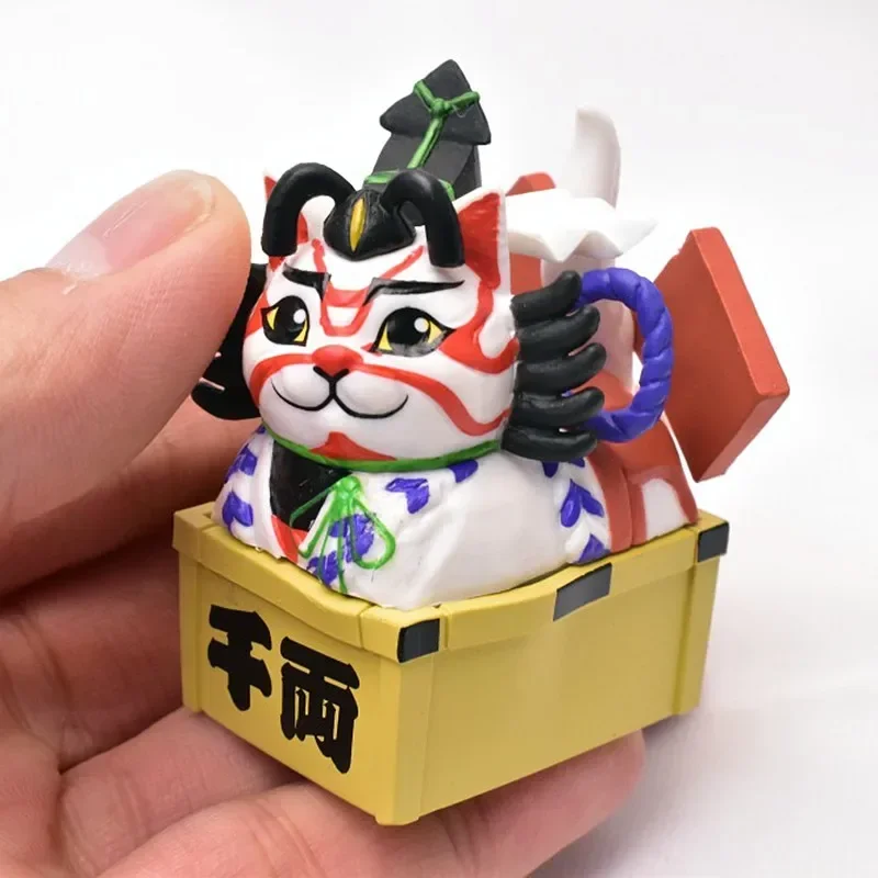 Stasto Original Gashapon Kapsel Spielzeug Kawaii Box Sitz Samurai Katze Figur Nette Gacha Figur Anime Dekor