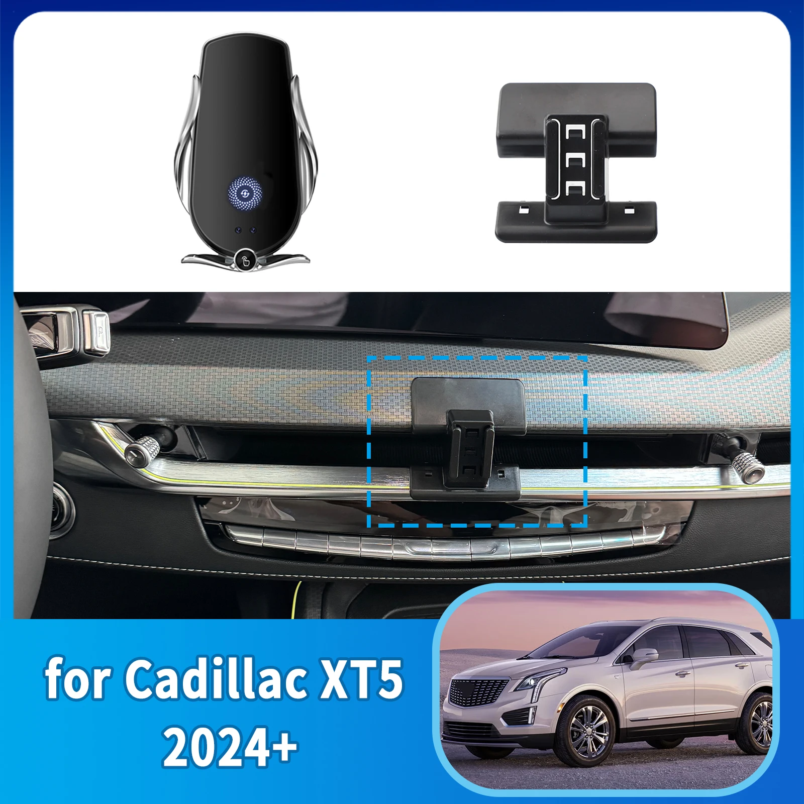 

Car Mobile Phone Holder for Cadillac XT5 2024 2025 2026 GPS Bracket Accessories Navigation Stand Auto