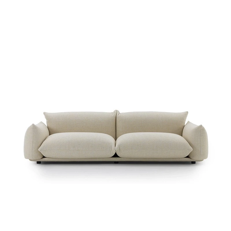 

Living room sofa three-person cream wind bread sofa cotton and linen