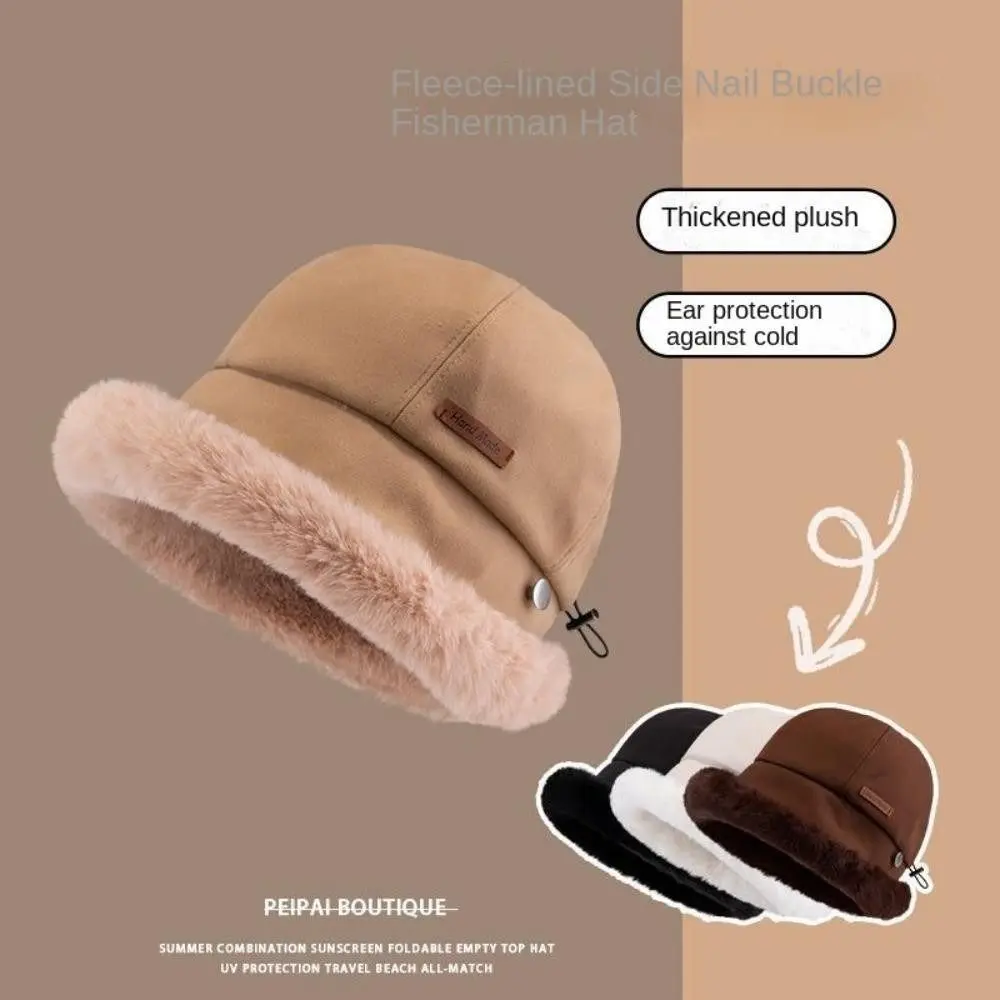 

Милая ветрозащитная бархатная панама с широкими полями, мягкая зимняя рыбацкая шляпа, защита ушей, пушистая меховая панама для рыбалки