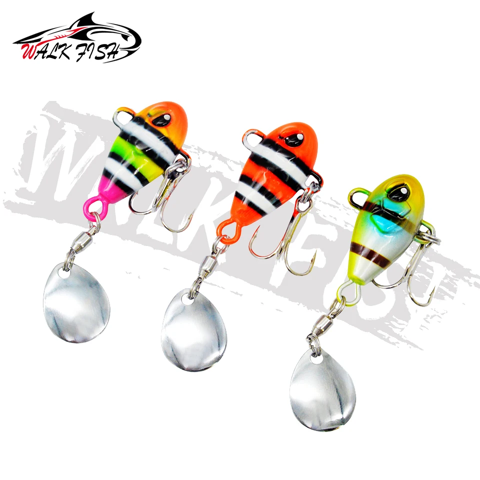 WALK FISH Tail Spinning 58mm 14g Balance Rotating Metal Jig VIB Vibration Bait Spinner Spoon New Fishing Tackle Sinking Lure