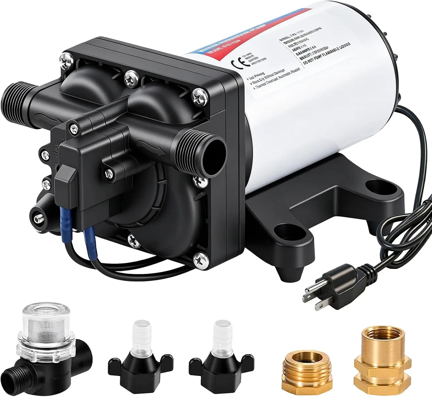 110V 5.5GPM 70PSI RV Water Transfer Pump, Self Priming for Home Kitchen Garden Irrigation Car Washing