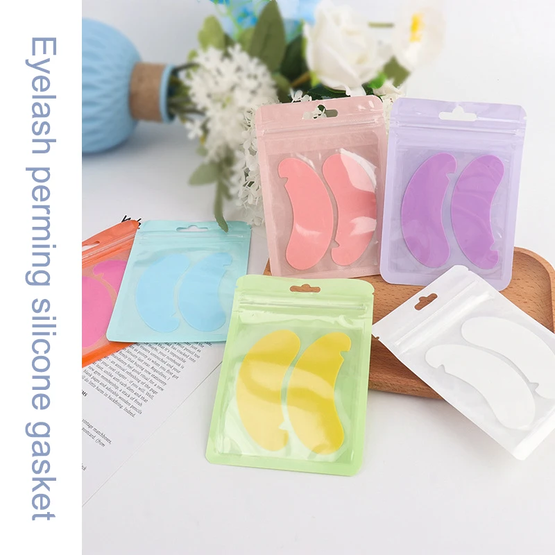 1 par em forma de u almofadas de olho reutilizáveis silicone listra lash lift cílios extensão remendos de silicone sob o remendo de gel de isolamento de olho
