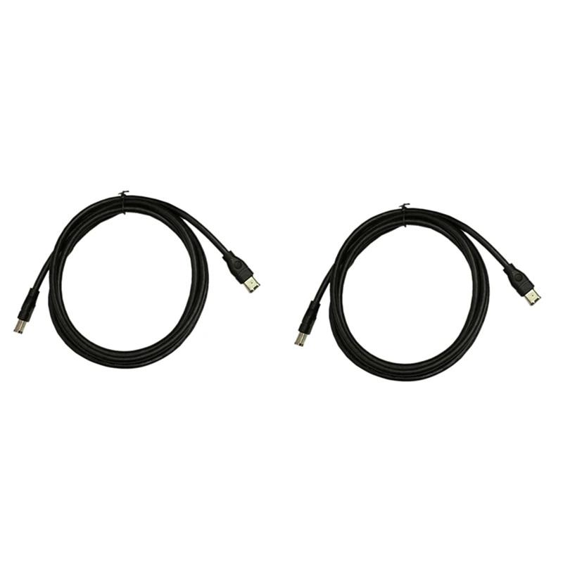 

2X Black IEEE 1394 Firewire 400 To Firewire 400 Cable, 6 Pin/6 Pin Male / Male - 10 FT