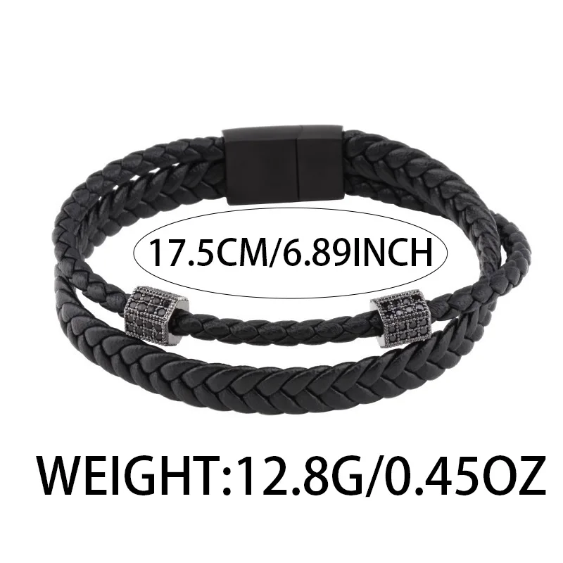 2026 New Style Hand-woven Multi-layer Combination Accessory Stainless Steel Men's Leather Bracelet Fashion Man Jewelry Wholesale